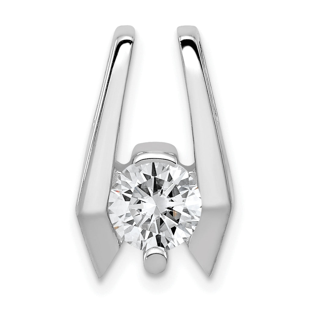 14k White Gold Holds 5.75mm Stone Slide Mounting (No Stone Included) Fits up to 2mm Regular/5mm Fancy or Reversible Omega
