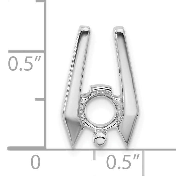 14k White Gold Holds 5.75mm Stone Slide Mounting (No Stone Included) Fits up to 2mm Regular/5mm Fancy or Reversible Omega