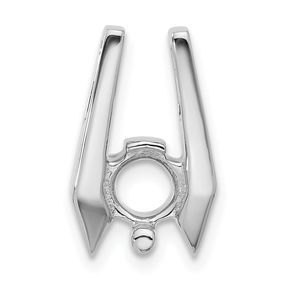 14k White Gold Holds 5.75mm Stone Slide Mounting (No Stone Included) Fits up to 2mm Regular/5mm Fancy or Reversible Omega