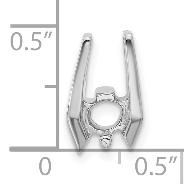14k White Gold Holds 5.25mm Stone Slide Mounting (No Stone Included) Fits up to 3mm Fancy or Reversible Omega Only