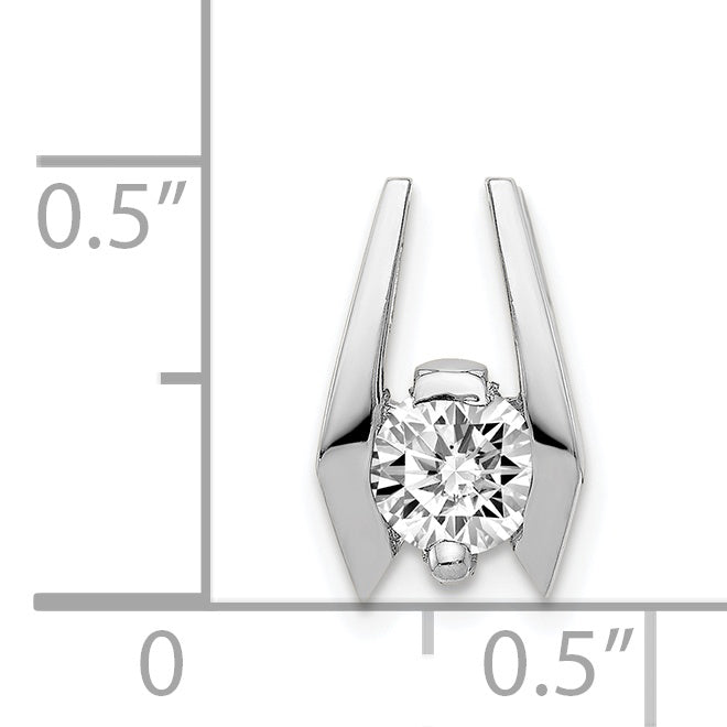14k White Gold Complete AAA 5.25mm Diamond Slide Fits up to 3mm Fancy or Reversible Omega Only