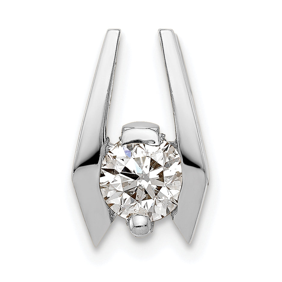 14k White Gold Complete AAA 5.25mm Diamond Slide Fits up to 3mm Fancy or Reversible Omega Only Main image