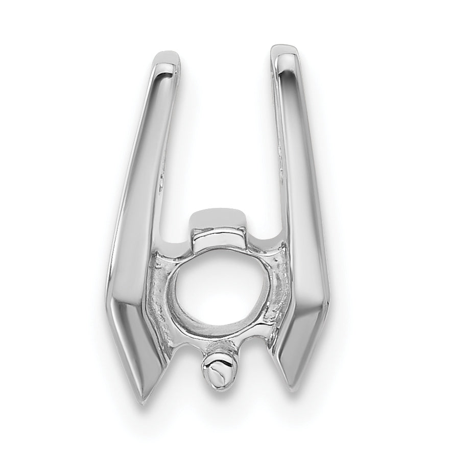 14k White Gold Holds 5.25mm Stone Slide Mounting (No Stone Included) Fits up to 3mm Fancy or Reversible Omega Only