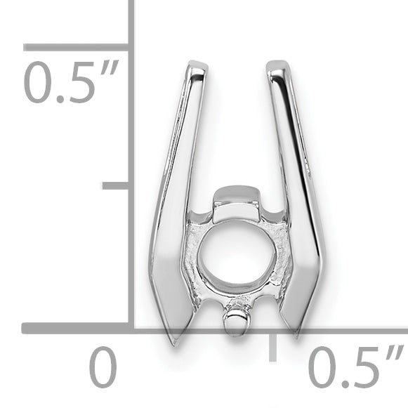 14k White Gold Holds 4.75mm Stone Slide Mounting (No Stone Included) Fits up to 3mm Fancy or Reversible Omega Only
