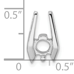 14k White Gold Holds 4.75mm Stone Slide Mounting (No Stone Included) Fits up to 3mm Fancy or Reversible Omega Only