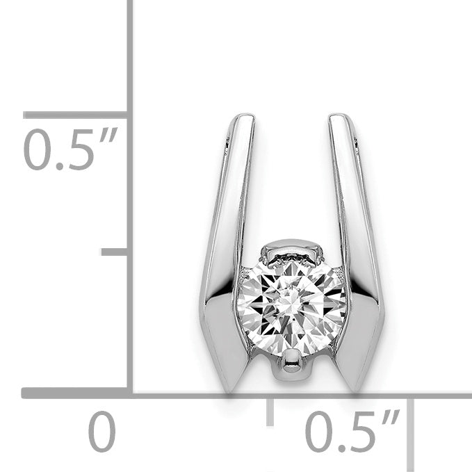 14k White Gold Complete AAA 4.75mm Diamond Slide Fits up to 3mm Fancy or Reversible Omega Only