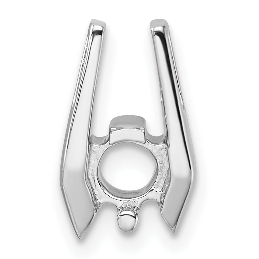 14k White Gold Holds 4.75mm Stone Slide Mounting (No Stone Included) Fits up to 3mm Fancy or Reversible Omega Only