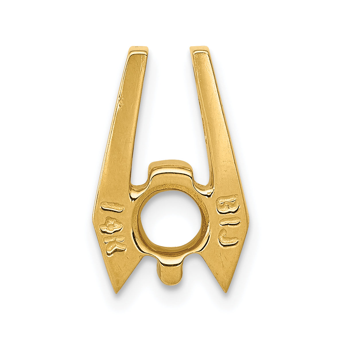 14k Holds 5.75mm Stone Slide Mounting (No Stone Included) Fits up to 2mm Regular/5mm Fancy or Reversible Omega