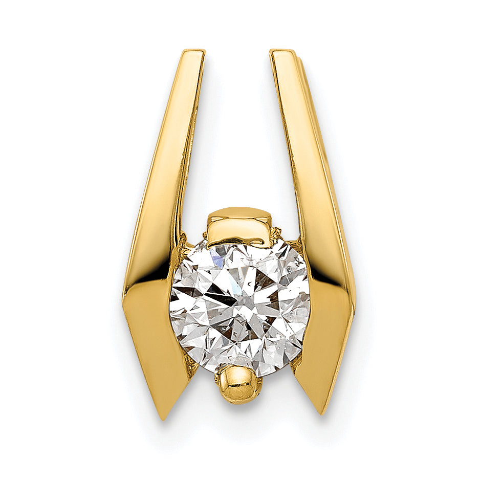 14k Holds 5.25mm Stone Slide Mounting (No Stone Included) Fits up to 3mm Fancy or Reversible Omega Only