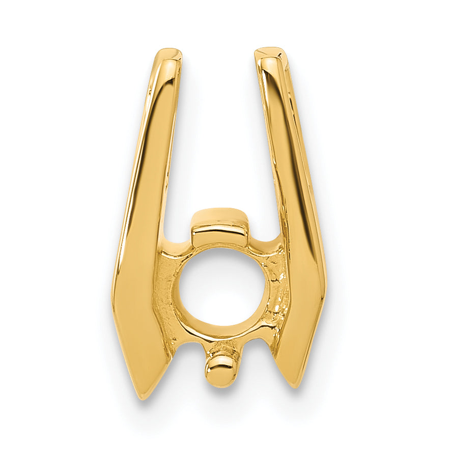 14k Holds 4.75mm Stone Slide Mounting (No Stone Included) Fits up to 3mm Fancy or Reversible Omega Only