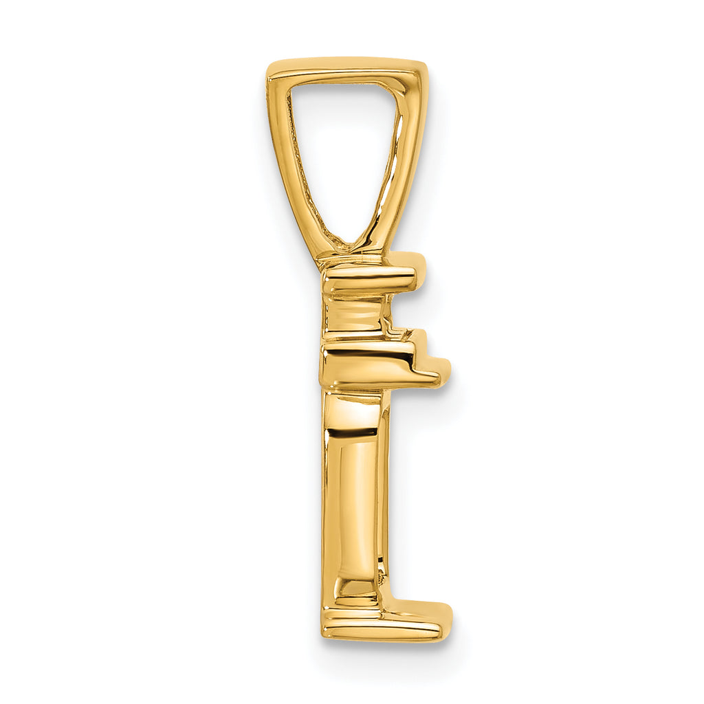 14k Fits 2mm Omega/4mm Fancy or Reversible 8x6mm Emerald-cut Slide Mounting (No Stone Included)