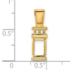14k Fits 2mm Omega/4mm Fancy or Reversible 8x6mm Emerald-cut Slide Mounting (No Stone Included)