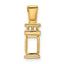 14k Fits 2mm Omega/4mm Fancy or Reversible 8x6mm Emerald-cut Slide Mounting (No Stone Included)