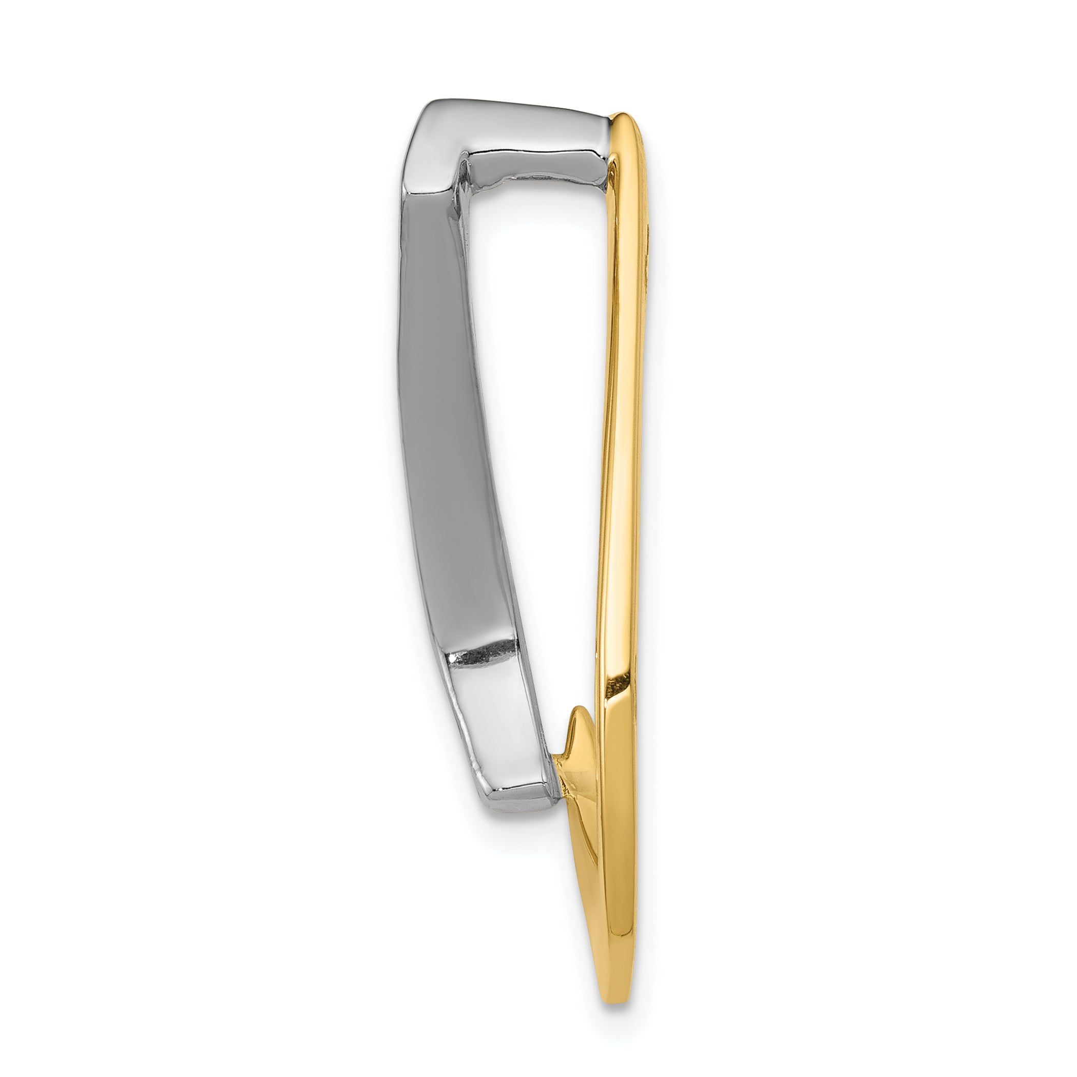 14k Two-Tone Complete 3/8 carat AA Diamond Teardrop Slide Fits up to 8mm Regular/10mm Fancy or Reversible Omega