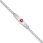 Women's Sterling Silver Rhodium-Plated Anchor Medical ID Bracelet 3mm