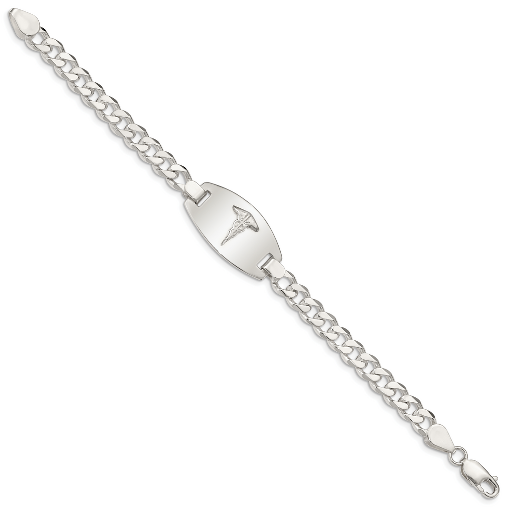Women's Sterling Silver Curb Medical ID Bracelet 7mm