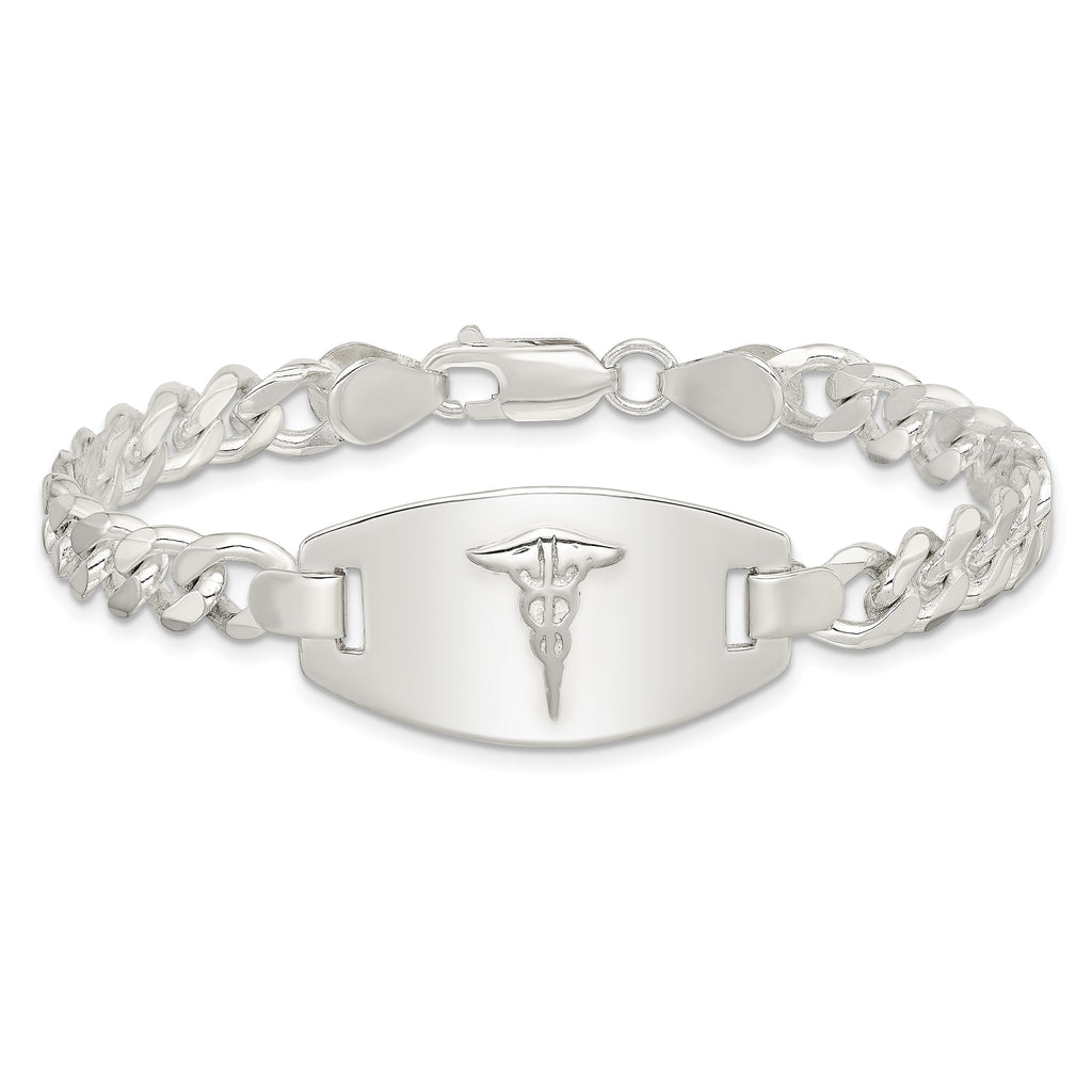 Women's Sterling Silver Curb Medical ID Bracelet 7mm
