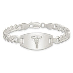 Women's Sterling Silver Curb Medical ID Bracelet 7mm