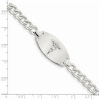 Women's Sterling Silver Curb Medical ID Bracelet 7mm