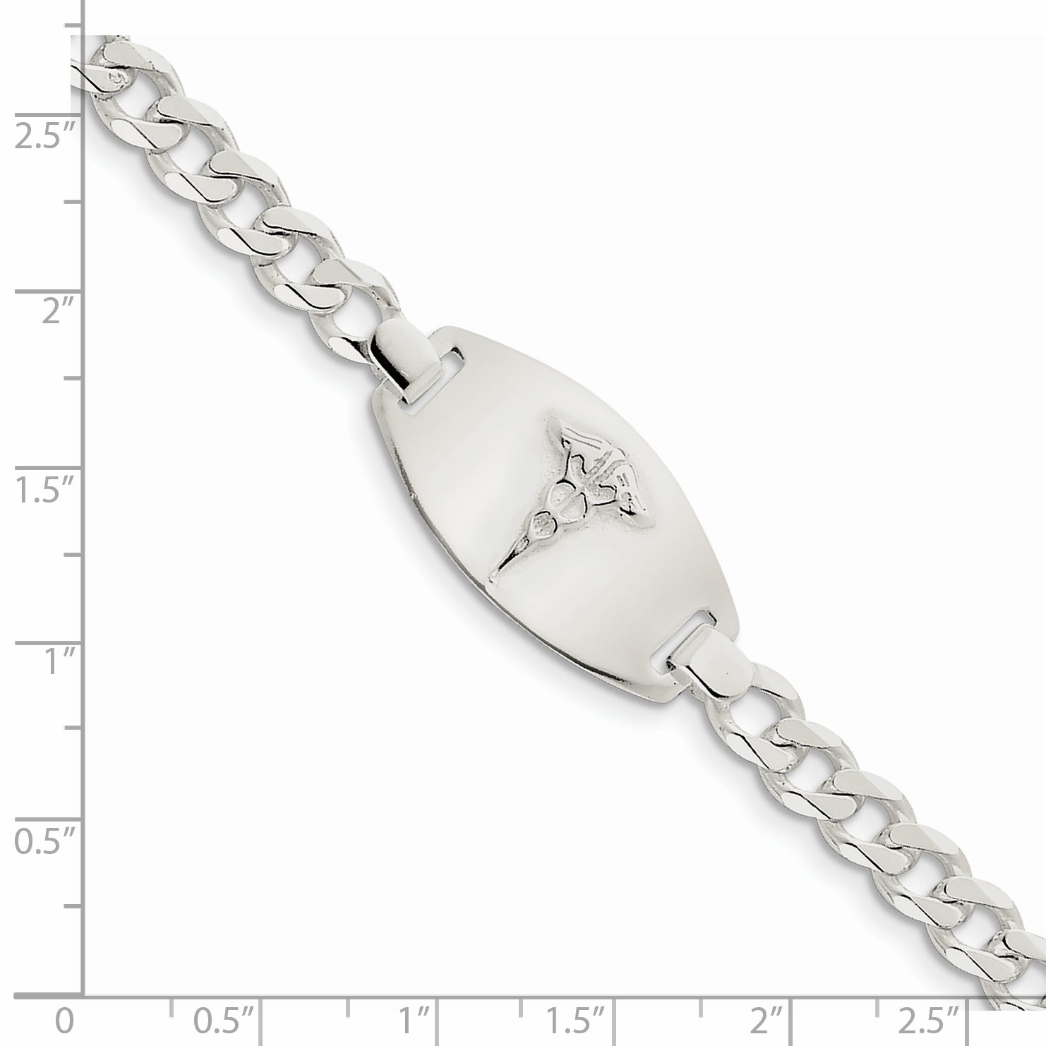 Women's Sterling Silver Curb Medical ID Bracelet 7mm