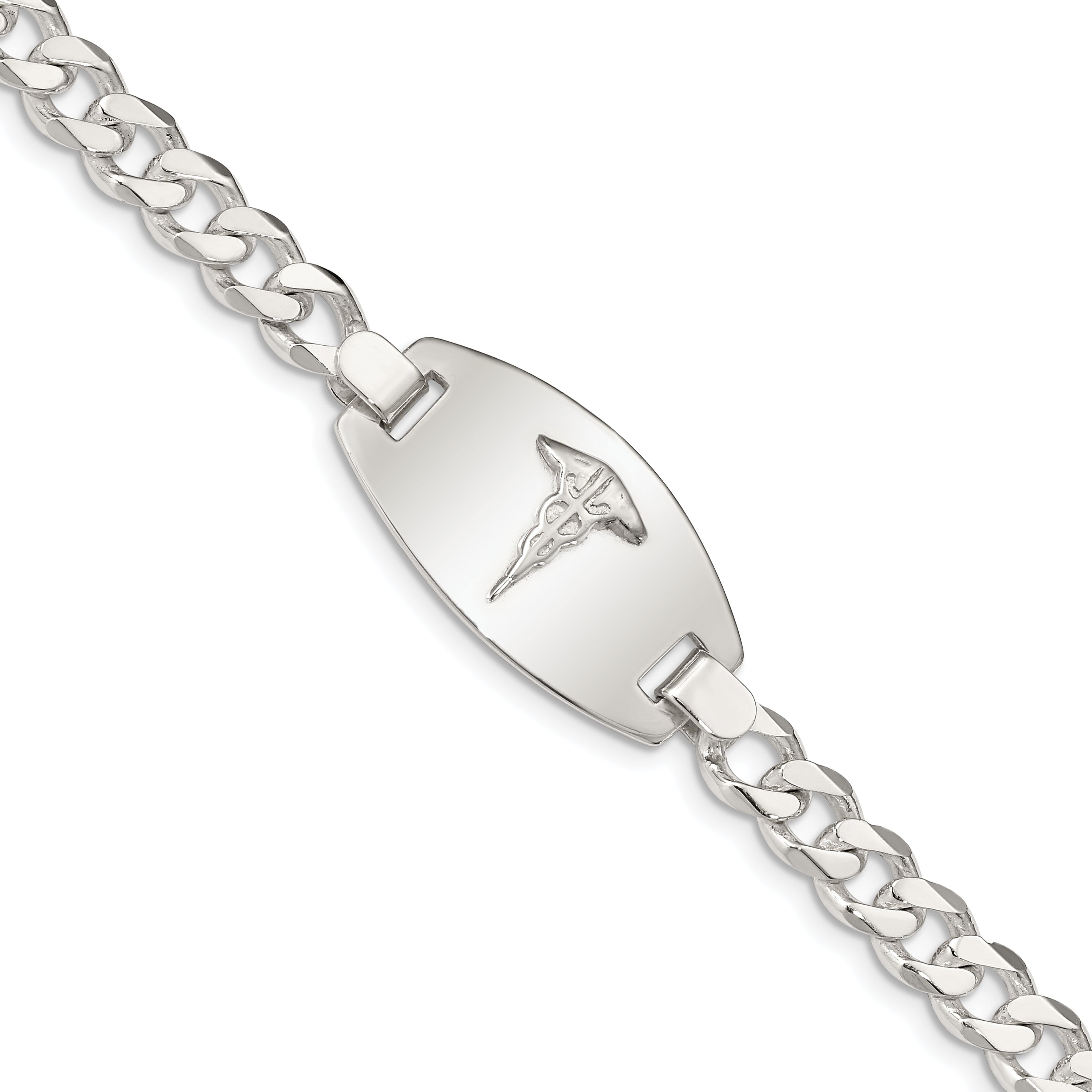 Sterling Silver Medical Jewelry Curb Link Bracelet Main image