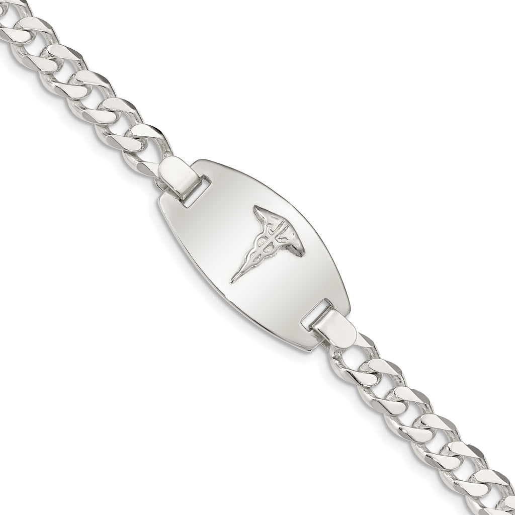 Women's Sterling Silver Curb Medical ID Bracelet 7mm