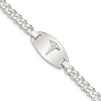 Women's Sterling Silver Curb Medical ID Bracelet 7mm