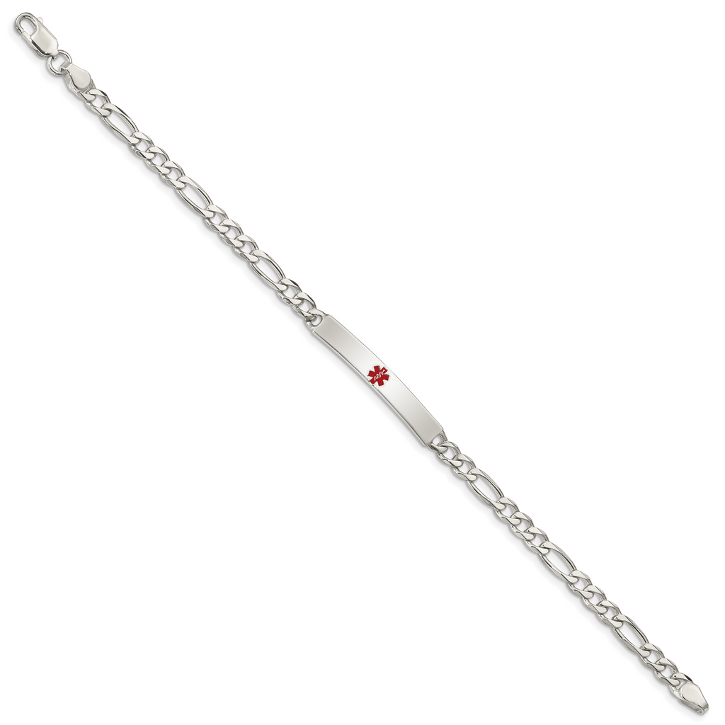 Women's Sterling Silver Figaro Medical ID Bracelet 5mm