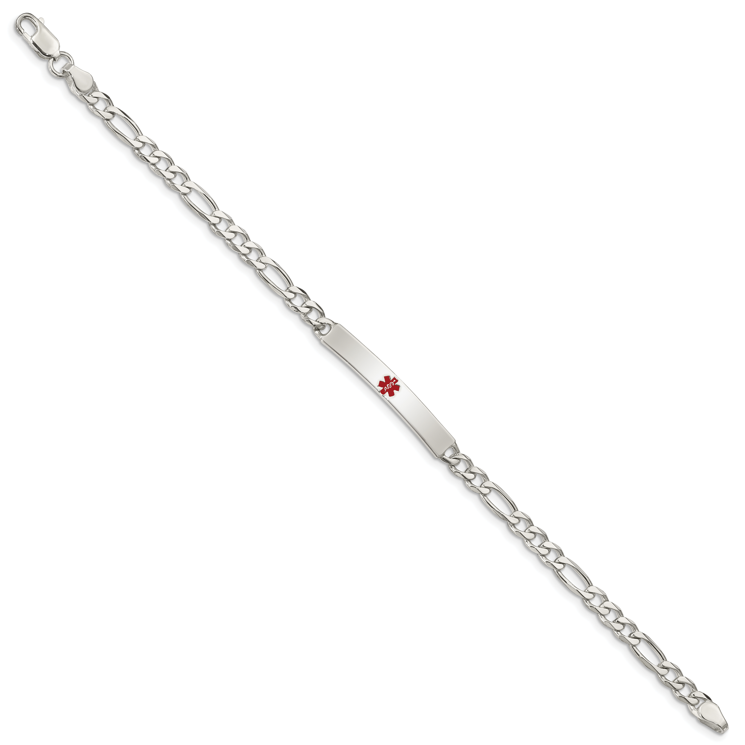 Women's Sterling Silver Figaro Medical ID Bracelet 5mm