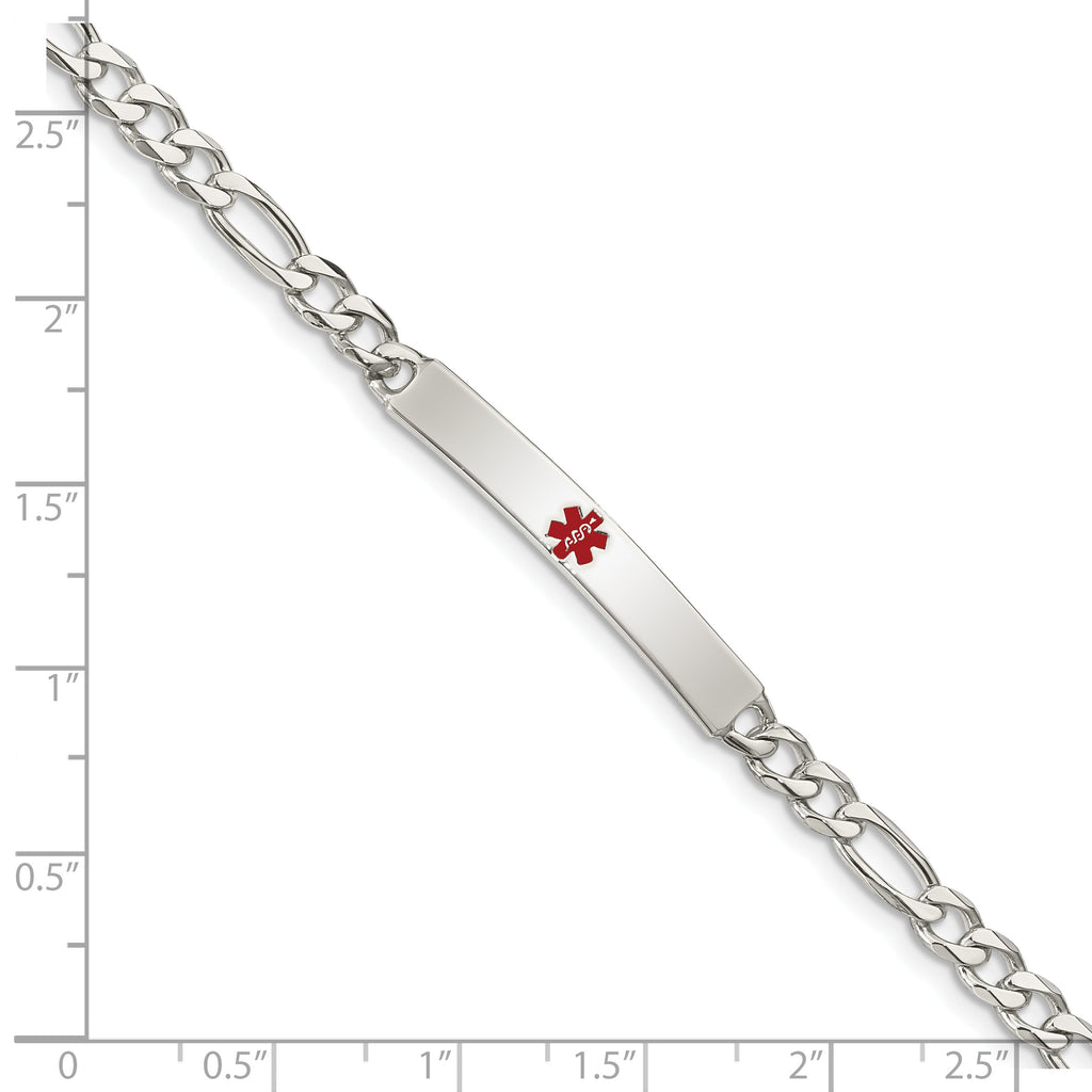 Women's Sterling Silver Figaro Medical ID Bracelet 5mm