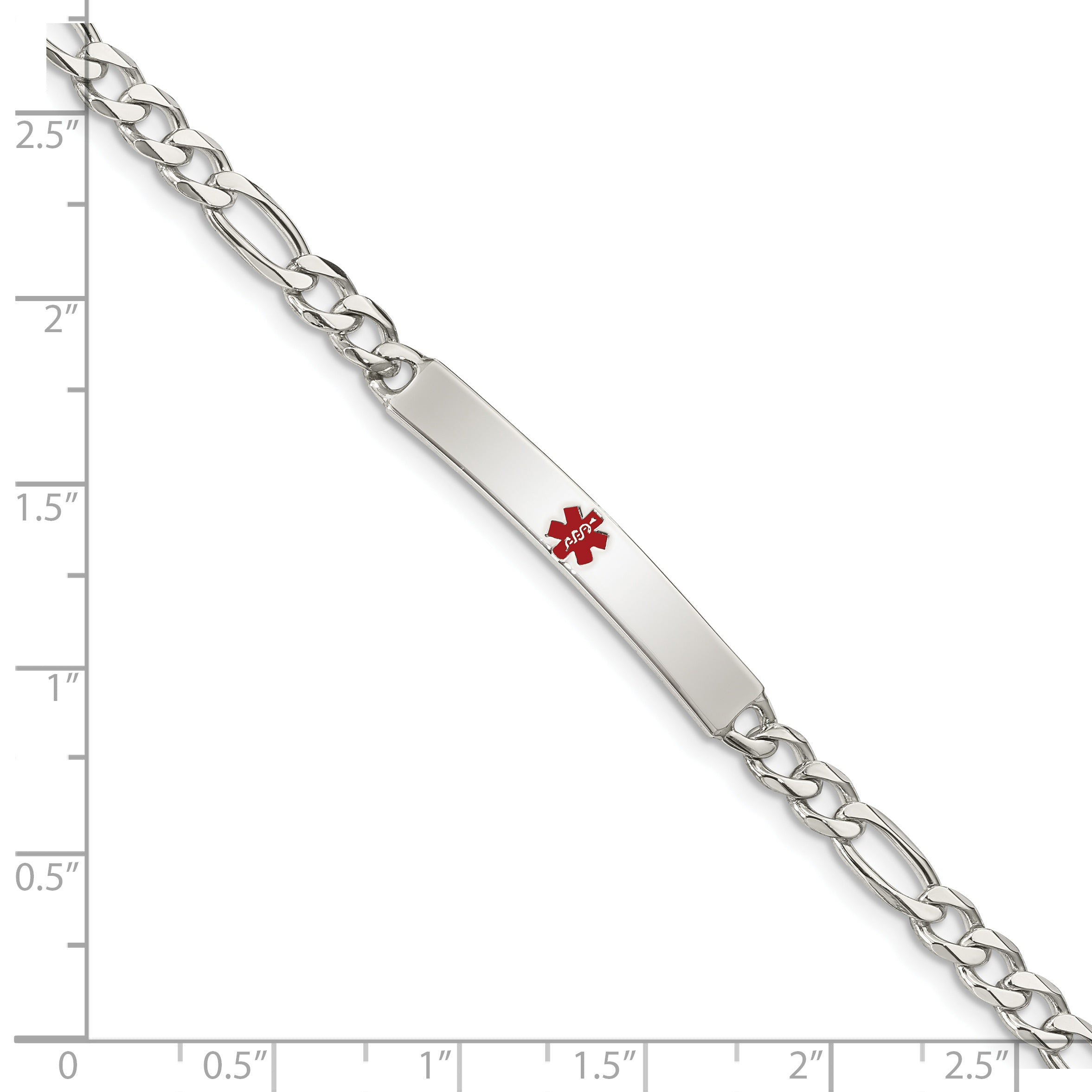 Women's Sterling Silver Figaro Medical ID Bracelet 5mm