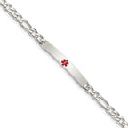 Women's Sterling Silver Figaro Medical ID Bracelet 5mm