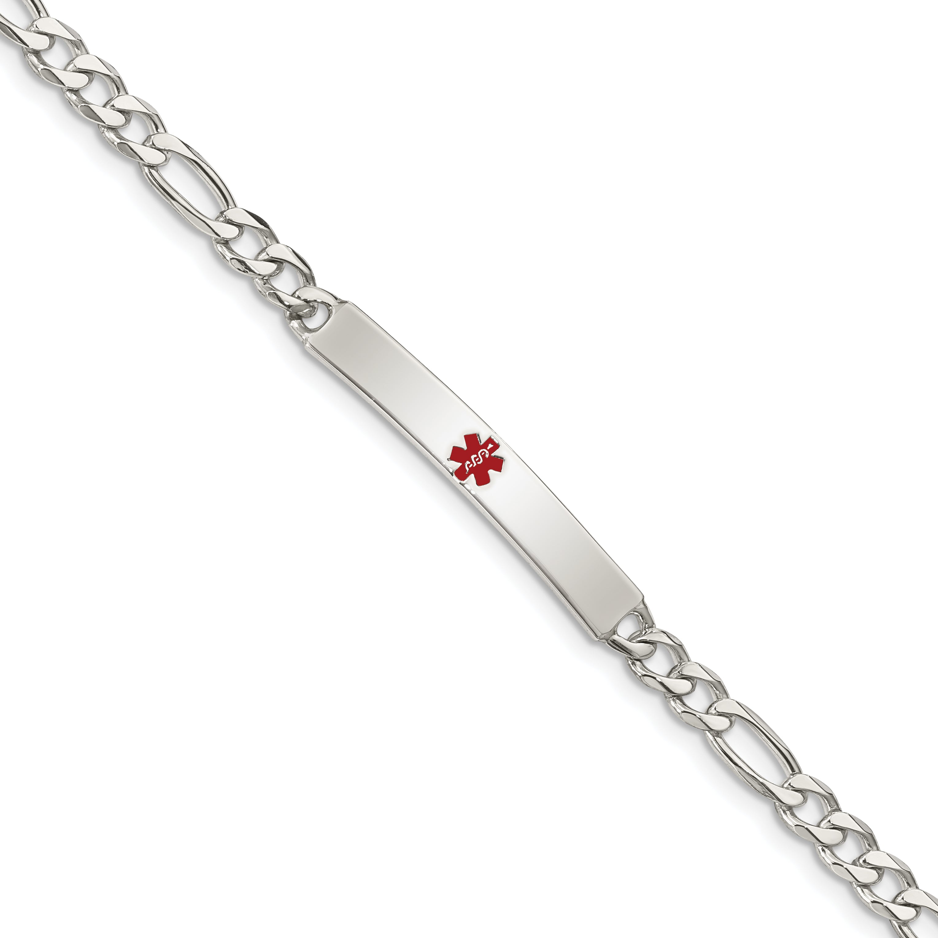Women's Sterling Silver Figaro Medical ID Bracelet 5mm