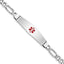 Women's Sterling Silver Rhodium-Plated Figaro Medical ID Bracelet 7mm