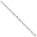 Women's Sterling Silver Figaro Medical ID Bracelet 6mm