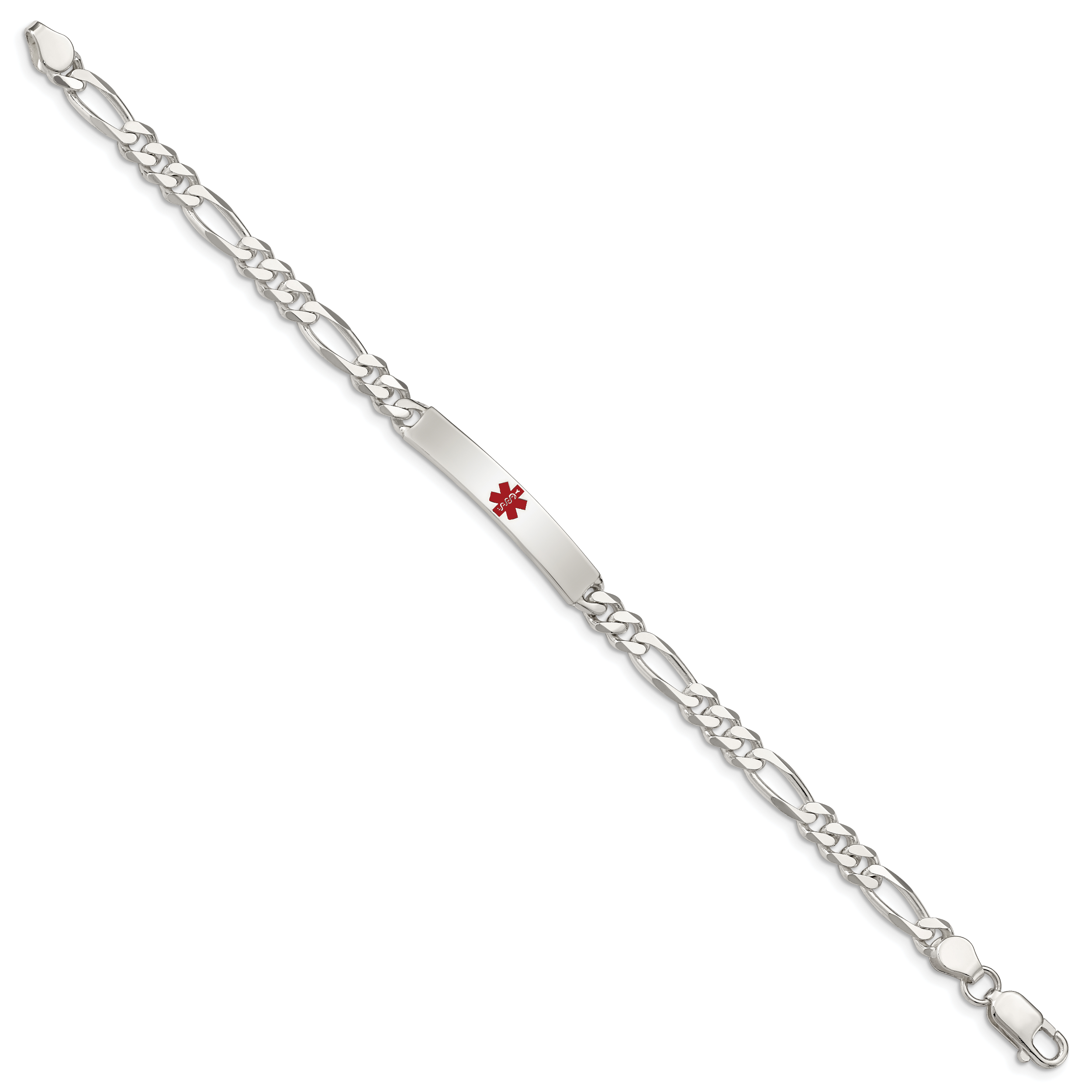 Women's Sterling Silver Figaro Medical ID Bracelet 6mm