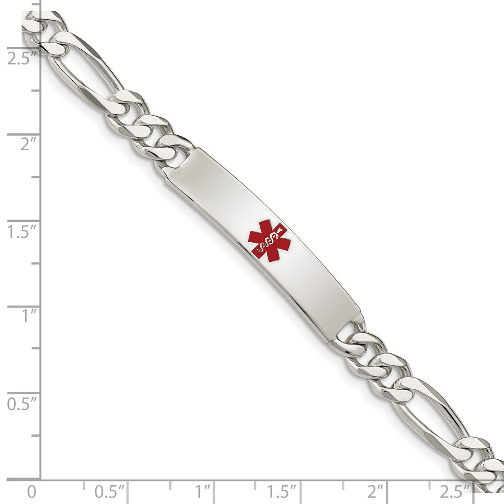 Women's Sterling Silver Figaro Medical ID Bracelet 7mm