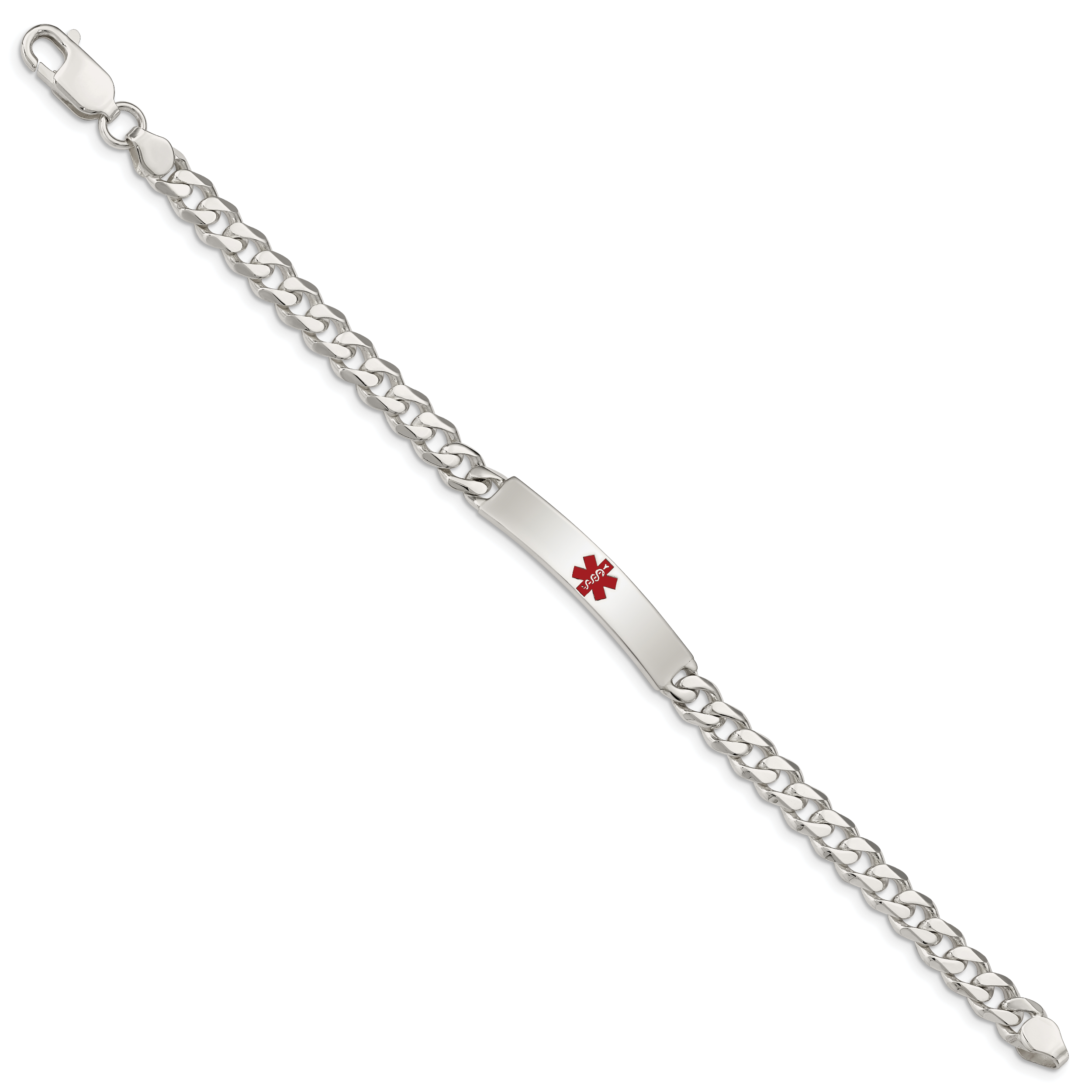 Women's Sterling Silver Curb Medical ID Bracelet 6mm Secondary image