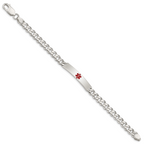 Women's Sterling Silver Curb Medical ID Bracelet 6mm