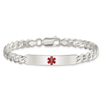 Women's Sterling Silver Curb Medical ID Bracelet 6mm