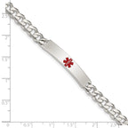 Women's Sterling Silver Curb Medical ID Bracelet 6mm