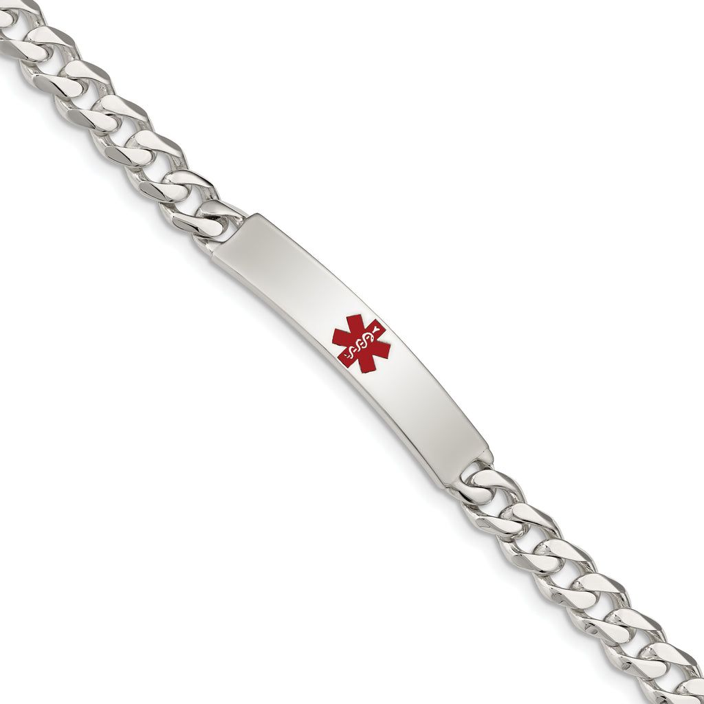 Women's Sterling Silver Curb Medical ID Bracelet 6mm