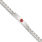 Women's Sterling Silver Curb Medical ID Bracelet 6mm