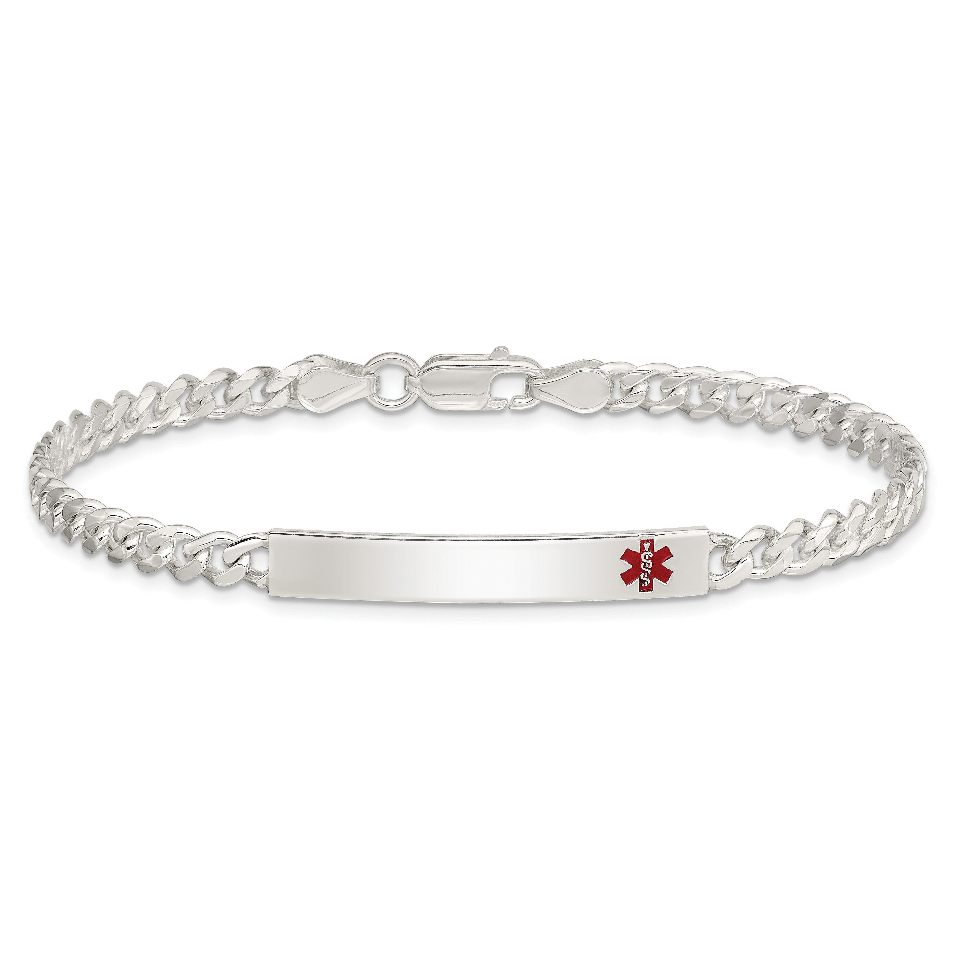 Women's Sterling Silver Curb Medical ID Bracelet 4mm Secondary image