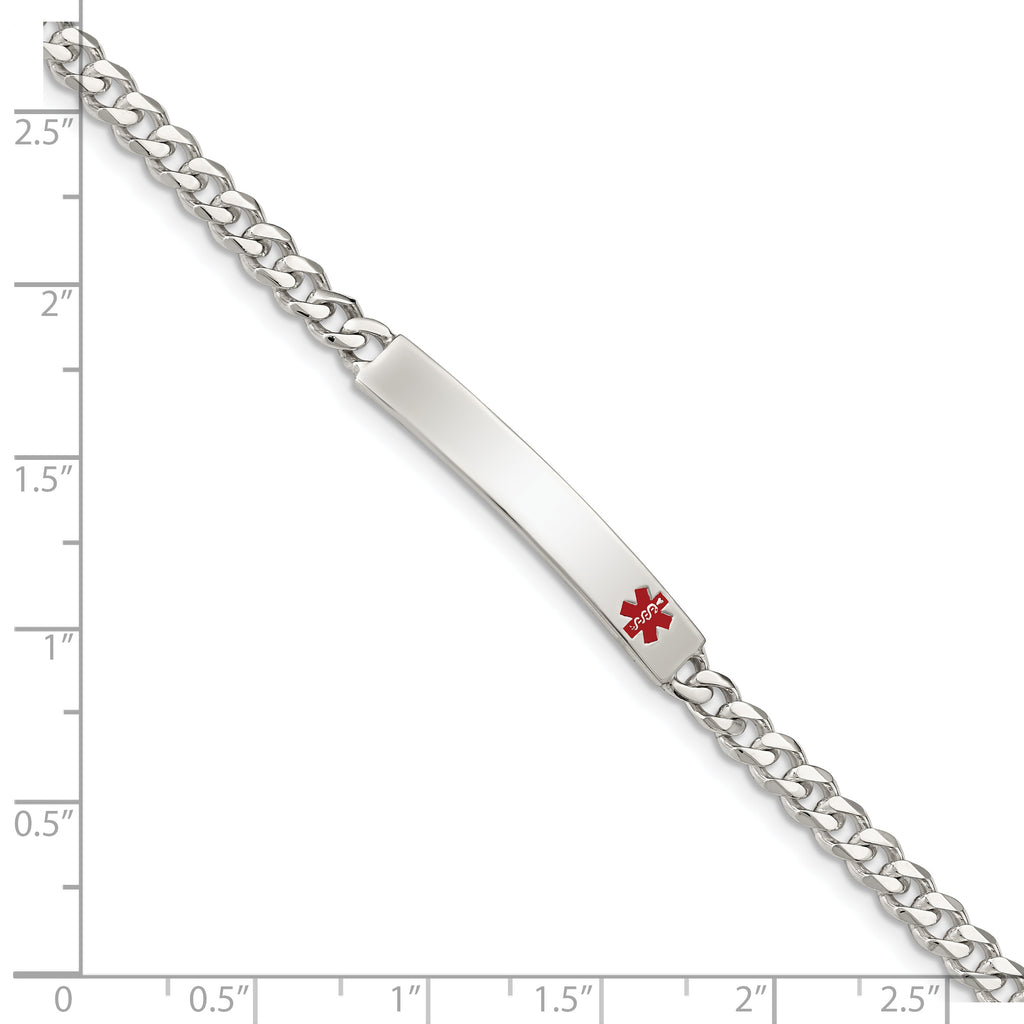 Women's Sterling Silver Curb Medical ID Bracelet 4mm