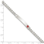 Women's Sterling Silver Curb Medical ID Bracelet 4mm