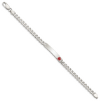 Women's Sterling Silver Curb Medical ID Bracelet 5.5mm