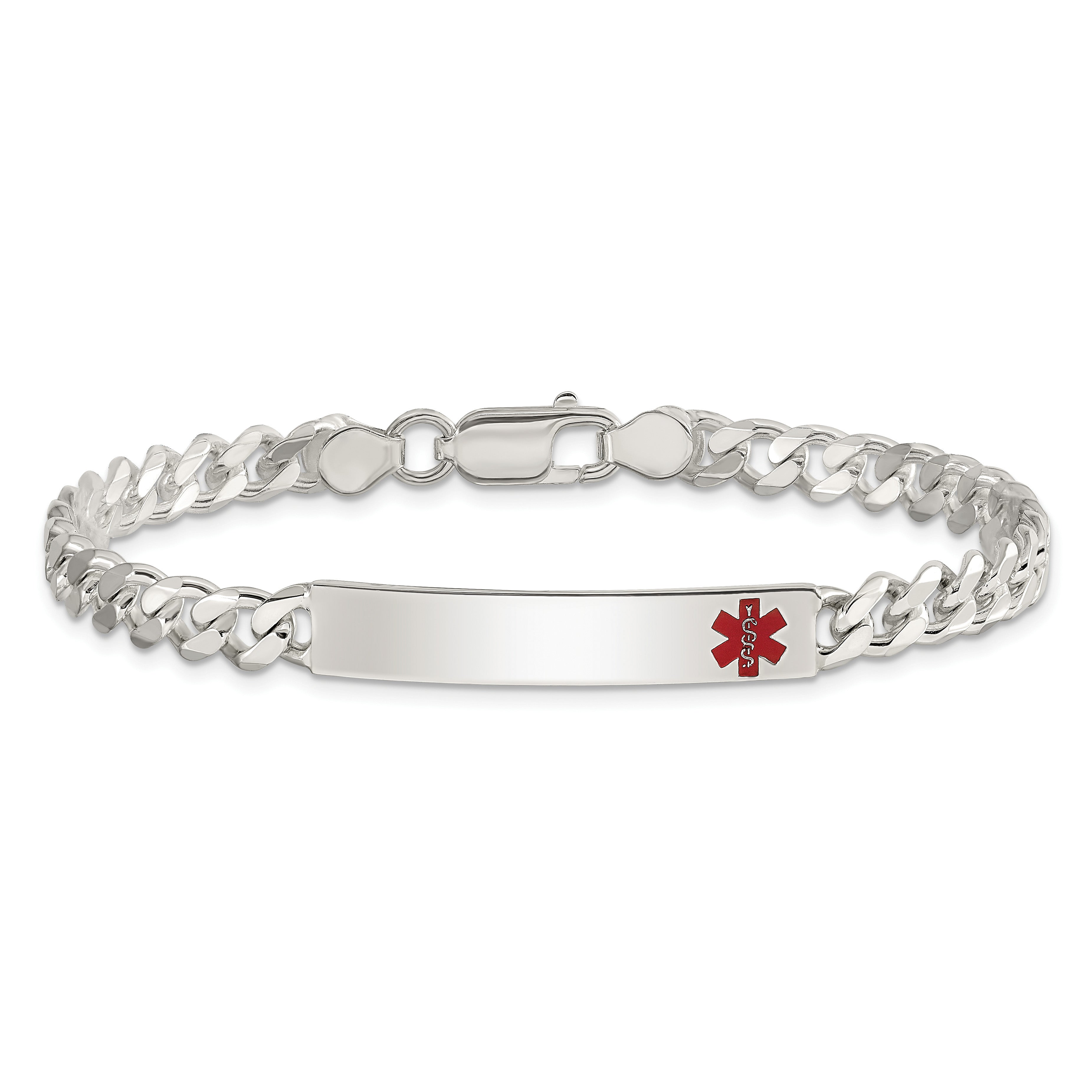 Women's Sterling Silver Curb Medical ID Bracelet 5.5mm