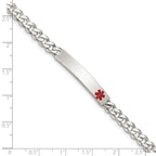 Women's Sterling Silver Curb Medical ID Bracelet 5.5mm