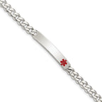 Women's Sterling Silver Curb Medical ID Bracelet 5.5mm